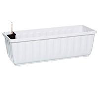 Dehner Aqua-Flor Plus Bac à Fleurs en Plastique avec système d'irrigation Blanc 78,5 x 22 x 19 cm