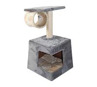Dehner Arbre à Chat Corner, env. 63 x 35 x 35 cm Peluche sisal Gris foncé