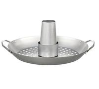 Dehner Barbecue à Poulet - Diamètre : 31 cm - Hauteur : 10 cm - Acier Inoxydable - Argenté