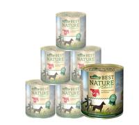 Dehner Best Nature Nourriture Humide pour Chiens Adultes, bœuf, Dinde, Carottes, 6 boîtes de 800 g (4,8 kg)
