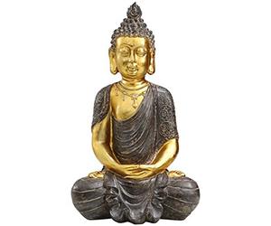 Dehner Bouddha Figurine de Bouddha env. 52.5 x 22.5 x 32 cm, polyrésine, doré