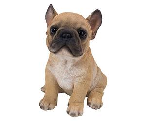 Dehner Bouledogue français, Chiot, env. 18 x 16,5 x 13 cm, polyrésine, Marron, Figurine décorative