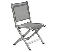Dehner Chaise Pliante Chicago, Environ 88 x 57,5 x 48,5 cm, Aluminium/Plastique, Gris