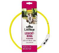 Dehner Collier Lumineux LED pour Chien - Réglable - Longueur : 65 cm - Hauteur : 0,7 cm - Polyester - Jaune