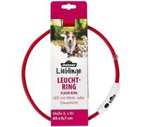 Dehner Collier Lumineux LED pour Chien - Réglable - Longueur : 65 cm - Hauteur : 0,7 cm - Polyester - Rouge
