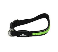 Dehner Collier pour Chien à LED Flash Collar, Longueur 63 cm, Hauteur 2,5 cm, Maille Filet Noir/Vert
