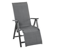 Dehner Fauteuil de Relaxation Cleveland, env. 107 x 76 x 60 cm, Aluminium, Gris