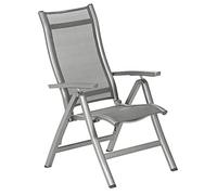 Dehner Fauteuil Pliant Chicago, Environ 110 x 63,5 x 67,5 cm, textilène/Aluminium, Gris
