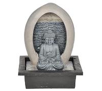 Dehner Fontaine d'intérieur Malu avec éclairage LED, env. 40,5 x 30 x 23 cm, polyrésine, Gris/Beige