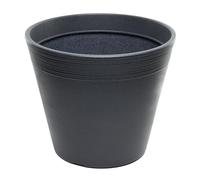 Dehner Groovy Pot de Fleurs recyclé résistant au Gel, aux UV et aux intempéries, diamètre : env. 33 cm, Hauteur : 28,6 cm, en Plastique, Anthracite