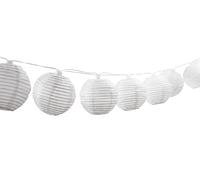 Dehner Guirlande Solaire lampion Longueur 240 cm, Nylon/Plastique, Blanc