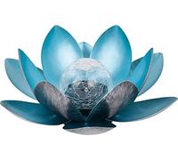 Dehner Lampe Solaire Lotus | Décoration Solaire, éclairage Solaire | Décoration de Jardin, décoration d'extérieur, éclairage de Jardin | Fleur, Fleur de Lotus | Jardin extérieur | Métal | Ø 27,5 cm |