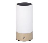 Dehner Levi Lampe solaire d'extérieur LED Ø 9 x H 20 cm - Lampe d'extérieur LED avec alimentation solaire et batterie, câble USB-C inclus, blanc chaud, capteur crépusculaire, acier inoxydable et verre