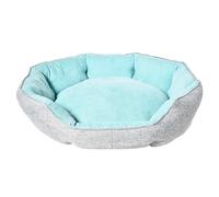 Dehner Lieblinge Bluey Lit Douillet Lavable pour Chien/Chat, Taille M, en Polyester, Gris Clair/Bleu, env. 70 x 65 x 18 cm