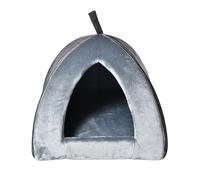 Dehner Lieblinge Cleo Niche Douillette pour Chat/Chien intérieur/Confortable, avec Coussin de Couchage, env. 40 x 35 x 40 cm, Polyester, Gris