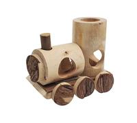 Dehner Lieblinge Locomotive Maison de Couchage pour Lapins Nains/rongeurs, env. 16,5 x 14,5 x 12 cm, en pin certifié FSC®, Naturel