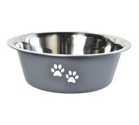 Dehner Lieblinge Paw Gamelle pour Chien et Chat en Acier Inoxydable Gris Env. 7 x 16 x 21 cm 1560 ML