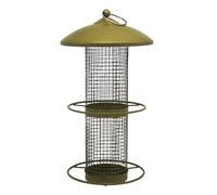 Dehner Natura Adeline Mangeoire de qualité supérieure pour Oiseaux Sauvages - Robuste - À Suspendre - Environ 30 x 16 x 16 cm - Métal doré