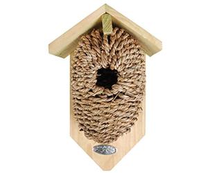 Dehner Natura Kadlin Sac de Nidification pour Oiseaux Sauvages de qualité supérieure pour Oiseaux Sauvages, Trou d'entrée Ø 3,5 cm, 26 x 14 x 10 cm, jonc de mer/Bois, Naturel