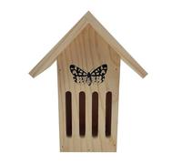 Dehner Natura Maison à Papillons Runa - Résistant aux intempéries - pour Papillons - Environ 17 x 23 x 12 cm - en Bois de pin certifié FSC® - Marron