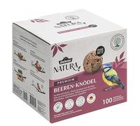 Dehner Natura Premium, Boules de Graisse, avec Filet, aux Baies, Nourriture pour Oiseaux Sauvages, Riche en protéines et énergie, 100 pièces de 90 g (9 kg), Emballage FSC