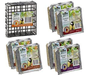 Dehner Natura Premium Nourriture pour Oiseaux Sauvages, tablettes Mix Baies/cacahuètes/Insectes, avec Distributeur, Aliment énergétique et protéiné, 6 x 300 g