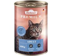 Dehner Nourriture Humide de qualité supérieure pour Chats Adultes, Saumon, 6 boîtes de 400 g (2,4 kg)