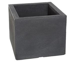 Dehner Palermo Pot de Fleurs léger en Plastique Aspect Ardoise Anthracite - Jardinière pour l'intérieur et l'extérieur - Résistant au Gel - Environ 50 x 50 x 40 cm