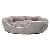Dehner Panier Ovale Sammy pour Chien et Chat en Polyester Gris 90 x 80 x 14 cm