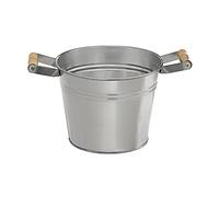 Dehner Pot de Fleurs Ø 23 cm, Hauteur 18 cm, galvanisé, Argent