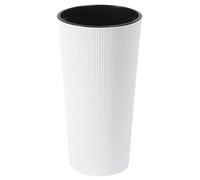 Dehner Pot de Fleurs Lilia, Pot de Fleurs d'intérieur, bac recy nv. Ø 25,5 cm, Hauteur 46,6 cm, en Plastique, Blanc