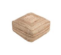 Dehner Pouf Lotta Coussin de siège env. 50 x 20 x 50 cm Jute/Coton/polystyrène Naturel