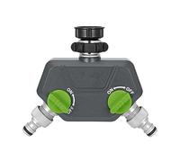 Dehner Répartiteur Double arrosage en Plastique et Aluminium Gris/Vert