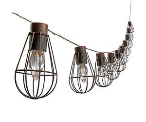 Dehner Rétro, avec 10 Ampoules LED, Longueur 330 cm, métal, Noir/Marron Guirlande Solaire