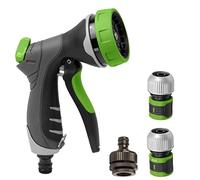 Dehner Set de Douche Multifonction avec 2 arrêts d'eau 1/2 Pouce 17 x 8 cm Aluminium/Caoutchouc Vert/Gris