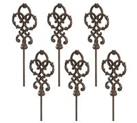 Dehner Tige de Jardin ornementale avec Cercle, Lot de 6, env. 140 x 13 x 3,2 cm, Fonte, Couleurs Patine.