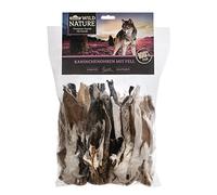 Dehner Wild Nature Friandises à mâcher pour Chiens sensibles à la Nutrition avec Oreilles de Lapin avec Fourrure 500 g