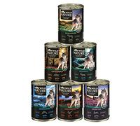 Dehner Wild Nature Lot de 6 boîtes de 400 g de Nourriture pour Chien Adulte, Canard, Cheval, gibier, Lapin, sans céréales, sans Sucre, pour Chiens Adultes, Canard, Cheval, Lapin, 6 boîtes de 400 g