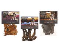 Dehner Wild Nature Manches, Snack, 3 variétés Mix, de Canard pour Chien Agneau Oreilles et Wild Viande, Naturel, 500 g
