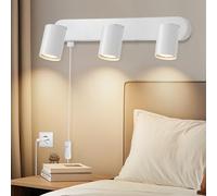 Dehobo Applique de Intérieur avec Interrupteur GU10 - Lampe Murale avec Interrupteur Rotative 350° Blanc Moderne - Applique Murale Chambre avec Commutateur Pour Salon Cuisine - Sans Ampoule