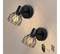 Dehobo Applique Murale Interieur, Lampe Murale Chambre Sans Fil USB Rechargeable avec Dimmables E14 Ampoules, Lampe de Chevet avec Télécommande 3 Températures pour Salon, Couloir- Lot de 2