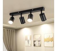 Dehobo Lampe à spots de plafond LED orientables, spots muraux intérieurs GU10 noir, lustre LED moderne de plafond pour chambre à coucher, cuisine, salon, ampoule GU10 non incluse