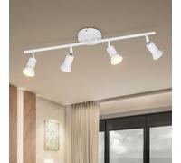 Dehobo Luminaire Plafonnier LED GU10 4 Spots LED - Éclairage de Plafond Spot Orientabl Moderne Blanc pour Couloir Salon Salle à Manger Cuisine - Sans Ampoule