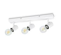 Dehobo Plafonnier LED 3 Spots Orientables Blanc E27 60 Watt Max - Moderne pour Chambre, Cuisine, Salon, Couloir