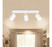 Dehobo Spot Plafond GU10 Orientables - Plafonnier LED 3 Spots - Plafonnier Spot Blanc - Moderne Applique Plafond Interieur LED pour Cuisine Salon Chambre, Sans Ampoule