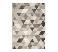 DEHORS-DEDANS GEOMET - Tapis pour intérieur-Extérieur Jardin et terrasse Résistant à la pluie - 120 x 170 cm Brun,Beige et Gris