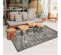 DEHORS-DEDANS - Tapis motifs Ondes pour intérieur et extérieur jardin et terrasse 120 x 170 cm Gris