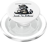 Dehors, Je suis Hootin. À l'intérieur, Je suis Hollerin Raccoon Cowboy Coffee PopSockets PopGrip pour MagSafe