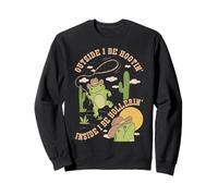 Dehors, Je suis Hootin, Dedans, Je suis Hollerin Funny Frog Sweatshirt