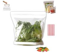 Dehorss Food Grade Fresh-Keeping Bags, Food Storage Bags, Double Seal Reusable Produce Bag, Easy Open Resealable Clear Bag for Fruits for Fruit Vegetable Refrigerator Storage Kitchen (Large, 15pcs)